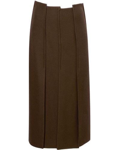 Proenza Schouler High-waist Twill Midi Skirt - Brown