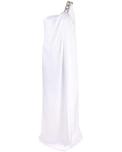 Stella McCartney One-shoulder Chain-strap Gown - White