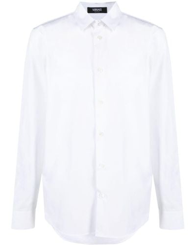 Versace Chemise boutonnée en coton popeline - Blanc