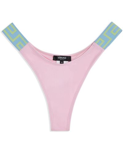 Versace Greca Border Low-rise Bikini Bottoms - Pink