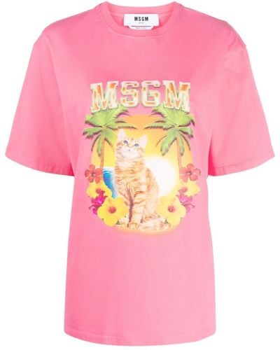 MSGM グラフィック Tシャツ - ピンク