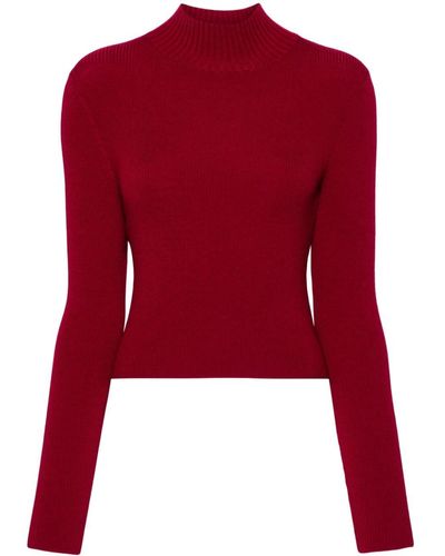 Alice + Olivia Senaida Roll-neck Cropped Jumper - Red