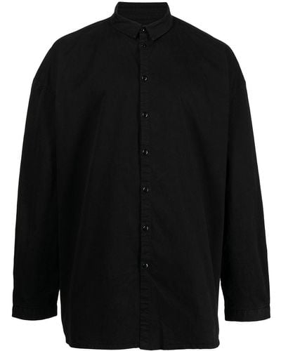 Toogood Band-collar Cotton Shirt - Black