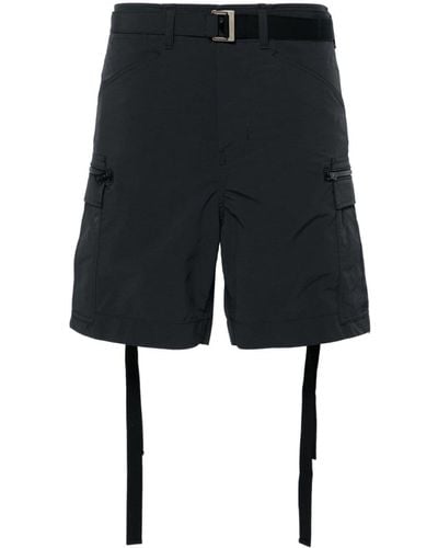 Sacai Strap-detailing Belted Cargo Shorts - Black