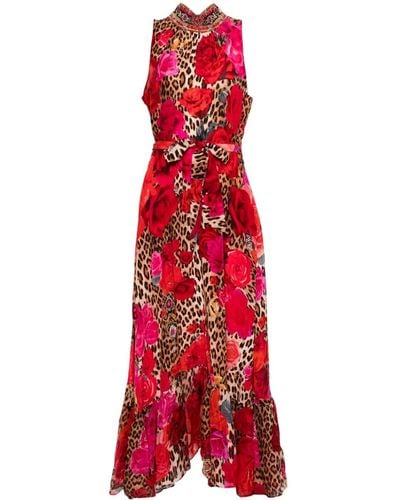 Camilla Heart Like A Wildflower Belted Dress - Red