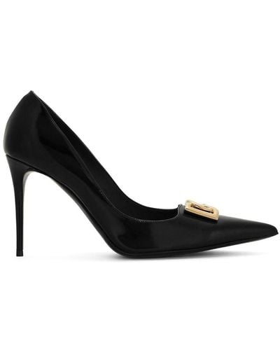 Dolce & Gabbana Zapatos de tacón con letras del logo - Negro