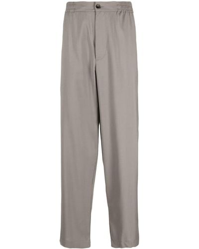 Barena Elasticated-waistband Straight-leg Trousers - Grey