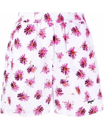 MSGM Shorts mit Blumen-Print - Pink