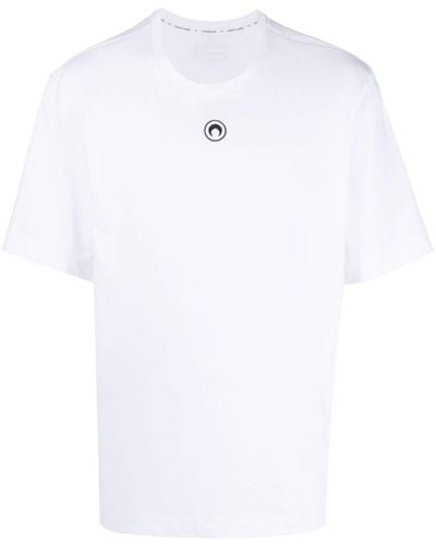 Marine Serre T-Shirt mit Sichelmond-Print - Weiß