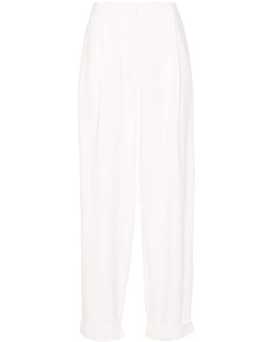The Row Tor Crepe Tapered Trousers - White