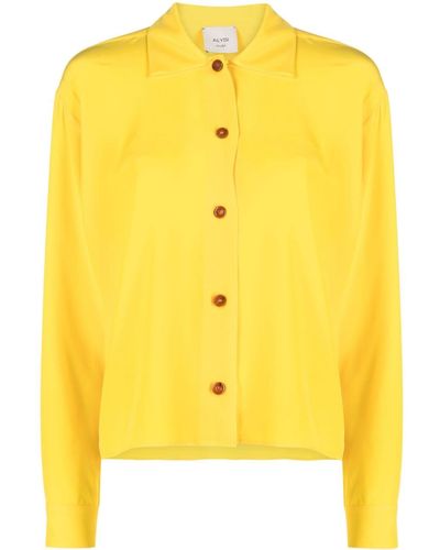 Alysi Long-sleeve Silk Shirt - Yellow