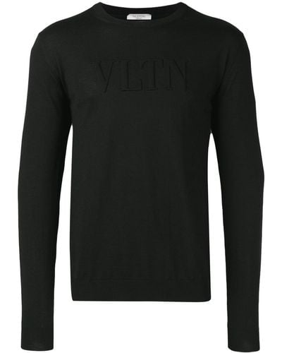 Valentino Garavani Logo-embossed Wool Sweater - Black