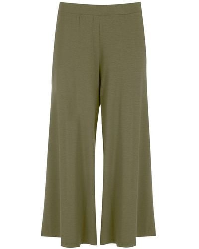 Lygia & Nanny Flared Cropped Trousers - Green