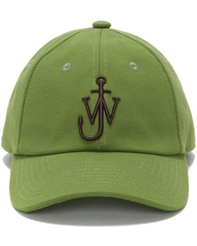 JW Anderson Logo-embroidered Cotton Cap - Green