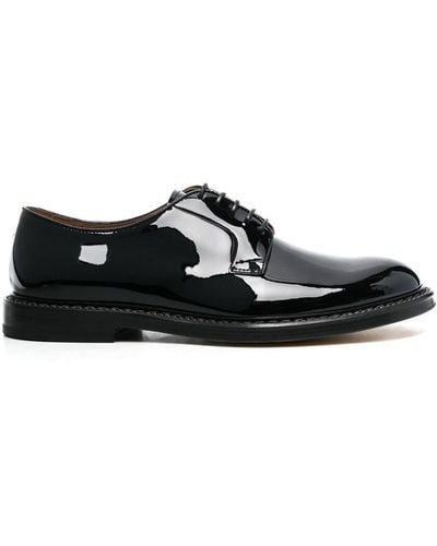 Doucal's High-shine Leather Derby Shoes - Black