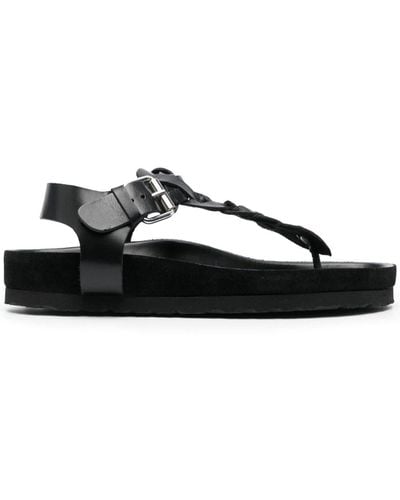 Isabel Marant Leather Sandals With Braid Detail - Black