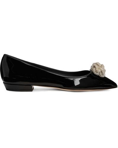 Giuseppe Zanotti Eglantine Crystal Ballerina Shoes - Black