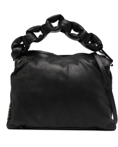 Vic Matié Leather Tote Bag - Black