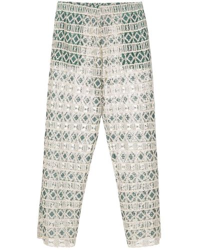 Amir Slama X Mahaslama Embroidered Straight-leg Trousers - White