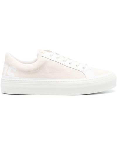 Gcds Monogram-jacquard Low-top Sneakers - White