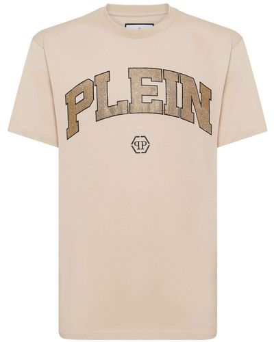 Philipp Plein Verziertes T-Shirt - Natur
