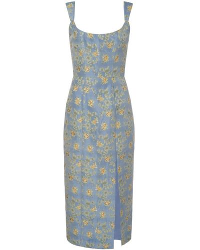 Markarian Claudete Floral Corset Dress - Blue