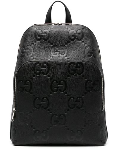 Gucci Large Jumbo GG Leather Backpack - Black