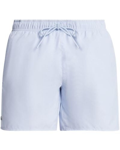 Lacoste Logo-appliqué Drawstring Swim Shorts - Blue