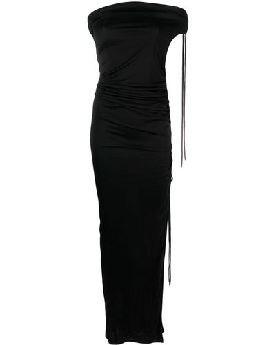 Ioannes One-shoulder Ruched Long Dress - Black