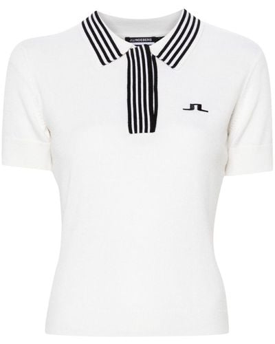 J.Lindeberg Lucie Fine-knit Polo Shirt - White