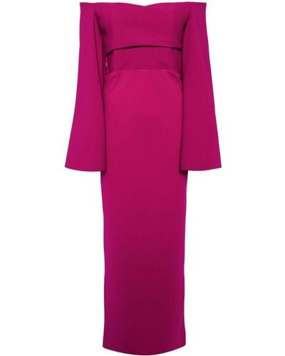 Solace London The Eliana Off-shoulder Gown - Pink