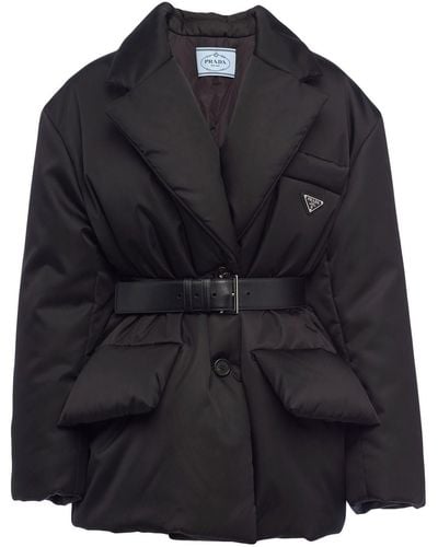 Prada Padded Belted Jacket - Black