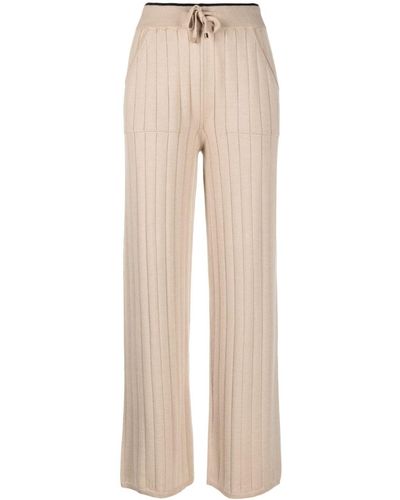Lorena Antoniazzi Straight-leg Ribbed-knit Pants - Natural