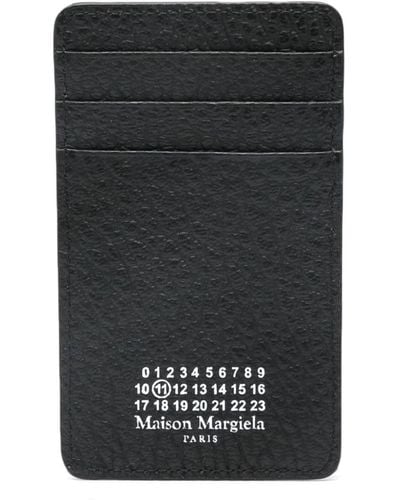 Maison Margiela Four Stitch-print Leather Cardholder - Black