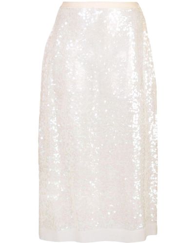 Miu Miu Sheer Sequin Skirt - White