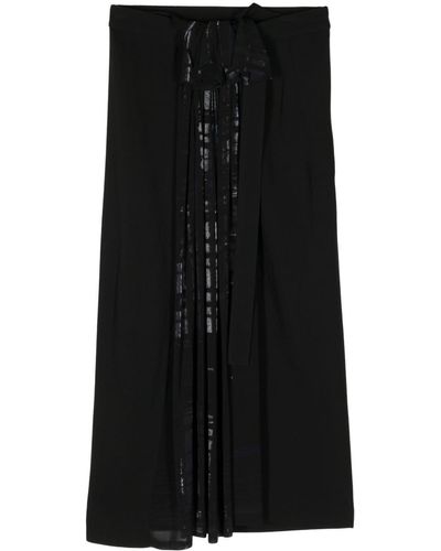 Y's Yohji Yamamoto Pleated Midi Skirt - Black