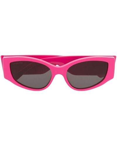 Balenciaga Cat-Eye-Sonnenbrille mit Logo-Print - Pink