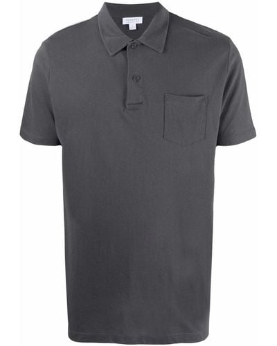 Sunspel Short-sleeved Polo Shirt - Gray