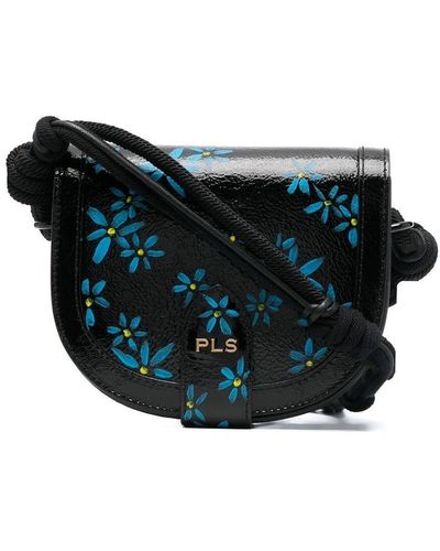 Philosophy Di Lorenzo Serafini Bandolera estilo satchel con estampado floral - Negro