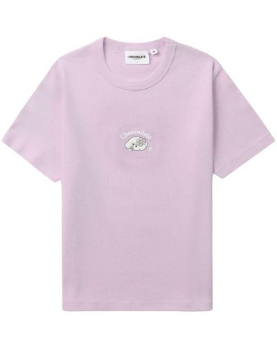 Chocoolate Graphic-print Stretch-cotton T-shirt - Pink