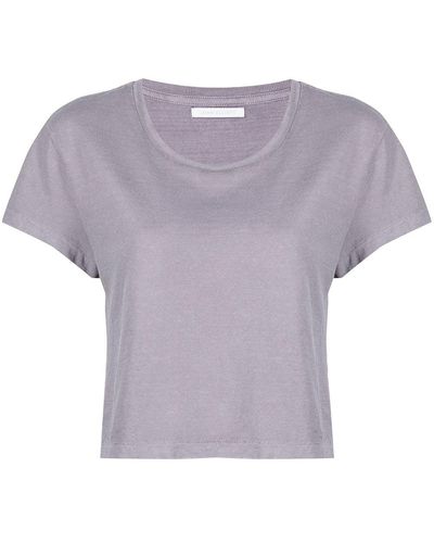 John Elliott T-shirt crop à col rond - Violet