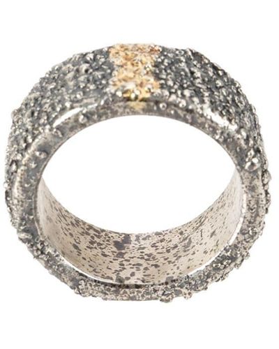 Tobias Wistisen Ring Met Gouden Lijn - Metallic