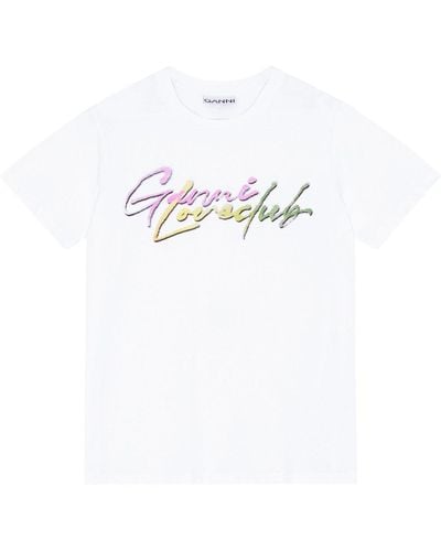 Ganni T-shirt Met Logoprint - Wit
