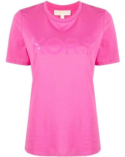 Michael Kors T-Shirt mit Logo-Print - Pink