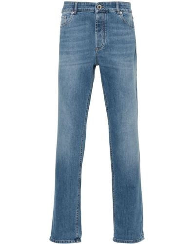 Brunello Cucinelli Mid Waist Straight Jeans - Blauw