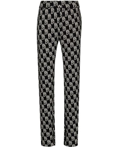we11done Monogram Knitted Pants - Black