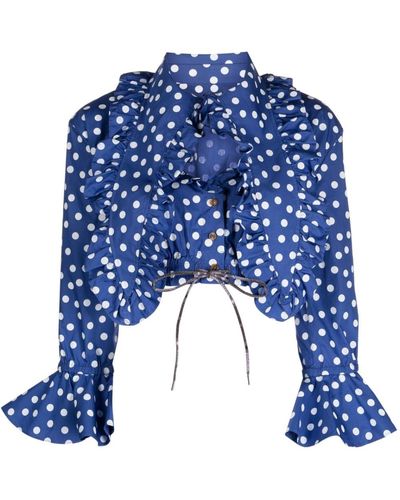 Vivienne Westwood Bluse mit Rüschen - Blau