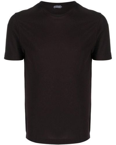 Zanone T-shirt Met Ronde Hals - Zwart