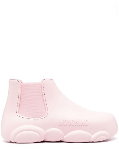 Moschino Gummy 40mm Logo-embossed Ankle Boots - Pink