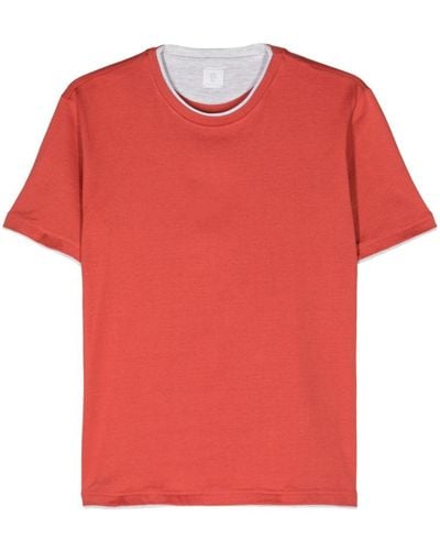 Eleventy Layered cotton T-shirt - Rojo